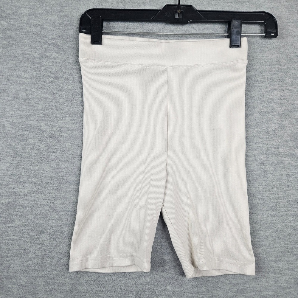 TALENTLESS Women's Ivory Ribbed Biker Shorts Size S